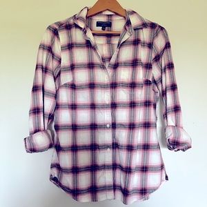 Banana Republic Pink Plaid Button Down shirt